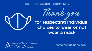 Sign stating our thank your for respective mask choice